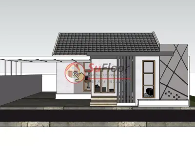 House 12x14m code 507 - Sketchup 3D model 3D model 3D model
