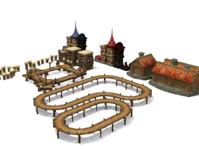 Modeling game on water Low-poly 3D model