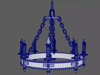 Chandelier 3D model is a high quality Low-poly 3D model