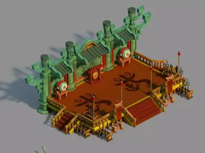Game Gang Building - Martial Arts station 03 3D model