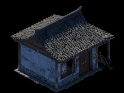 Ancient and Old Buildings in Asia 3D model