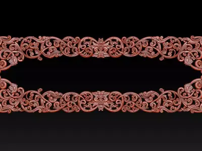 Ornamental Floral Frame CNC Relief 3D Model 3D print model