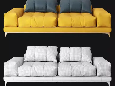 Modern sofa 2 seat 3D model