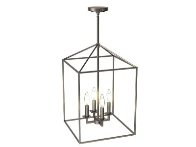 Ellis 4 - Light Lantern Rectangle Chandelier 3D model