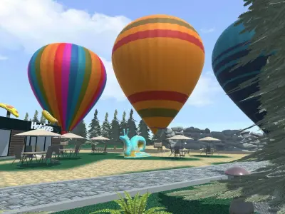 Big amusement Park - carousels and entertainment 3D model