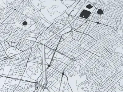 Medellin Road Network and Streets 3D model