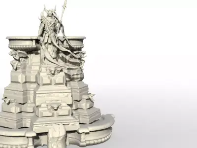 Fallen Angel fountain baroque detail 3D model