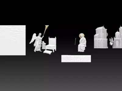 The Annunciation Evangelismos Virgin  Bas-Relief  3D print model