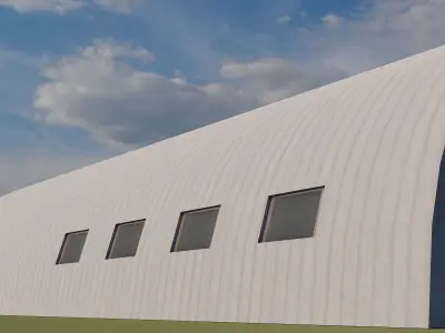 Metal Hangar SemiCircle Form Low-poly 3D model