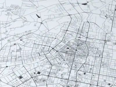 Changchun City  Road Network and Streets 3D model