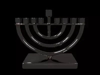 Modern Silver Hanukkah Menorah 3D print model