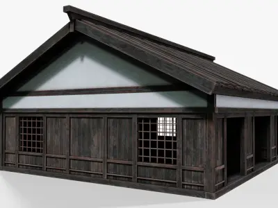 Japanese Warehouse Low-poly 3D model