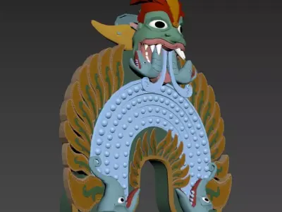 Indian Hindu Temple Gopuram Props Low-poly 3D model