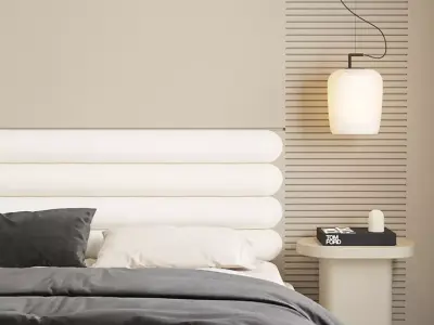 Comfortable bedroom interior scene  3D model 3