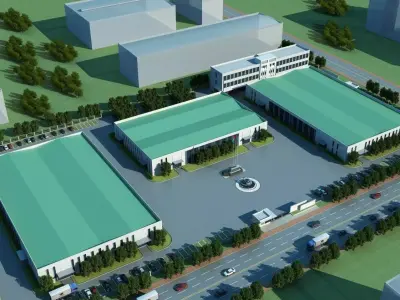 Factory building 3D model