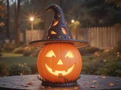 Pumpkin Witch Hat Lantern 3D Print Model Two Model Low And High  3D print model