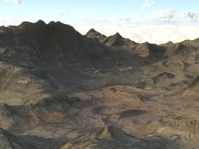 Desert landscape 03 Low-poly 3D model