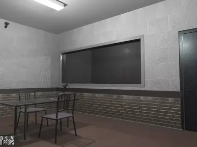 Interrogation room - interior and props Low-poly 3D model