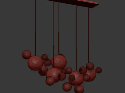 Giopato Coombes Bolle Zigzag Chandelier 24 Bubbles 3D model