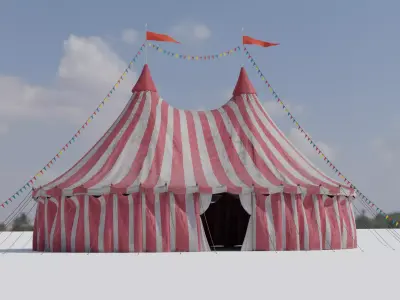 Circus Tent Low-poly 3D model