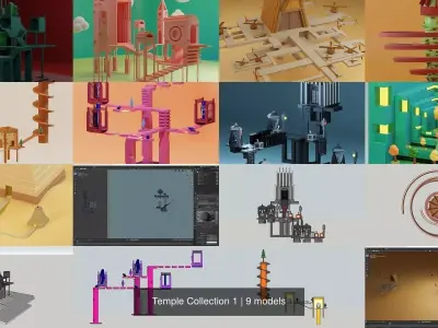 Temple Collection 1 3D Model Pack