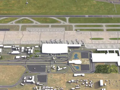 Bengaluru - 3D Airport Model Low-poly 3D model