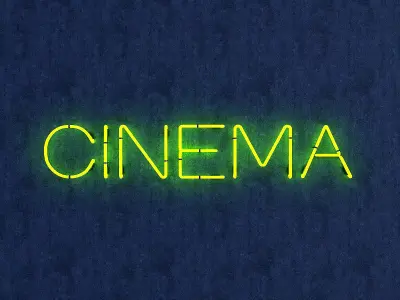 Cinema Neon Sign Low-poly 3D model