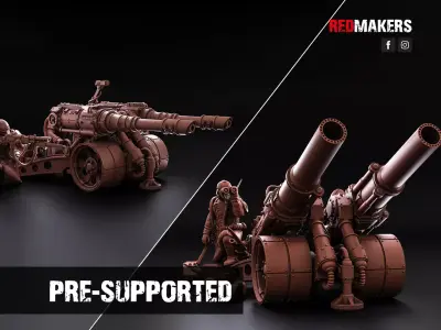 Field Gun and Heavy Laser Cannon - Death Division 3D print model