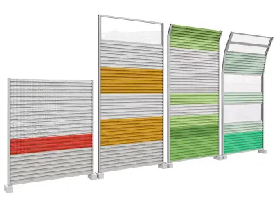 LOW POLY - Noise barriers Low-poly 3D model