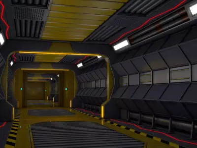 Sci Fi Corridor Futuristic 3D model