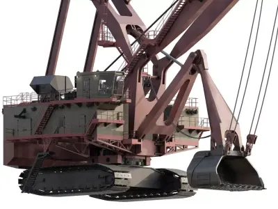 Mining rope shovel excavator 3D model