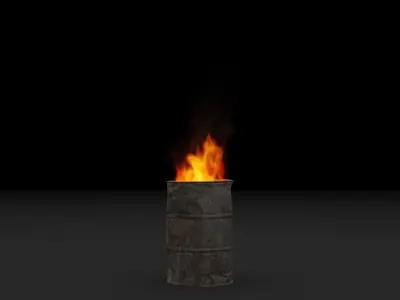 Burning barrel vdb 3D model