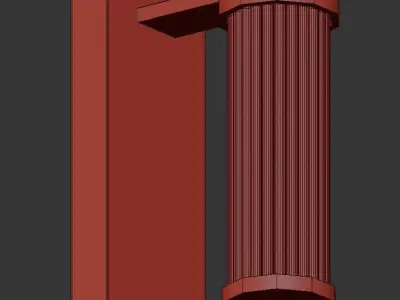 BERTH two - light wall sconce in brass 3D model