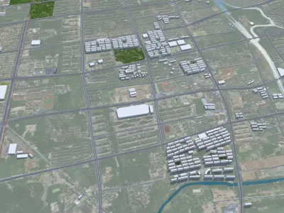 Jiangyin Wuxi Jiangsu China 45km Low-poly 3D model
