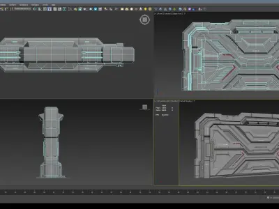 Sci-Fi Door Kit Vol 01-Type F-PBR Low-poly 3D model