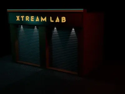 Store xtream lab at night 3D model
