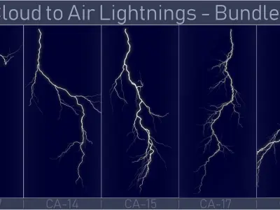 Realistic Lightnings Bundle 04 - 5 pack CA