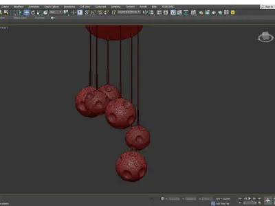 2 MIRA 6 Light Ceiling Cluster Pendant Low-poly 3D model