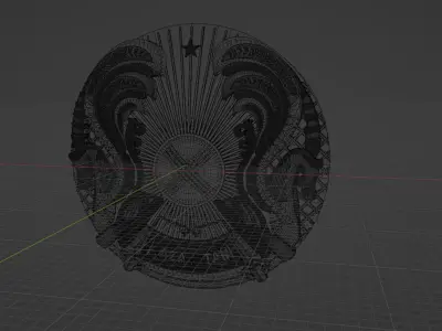 The State emblem of the Republic of Kazakhstan 3D model