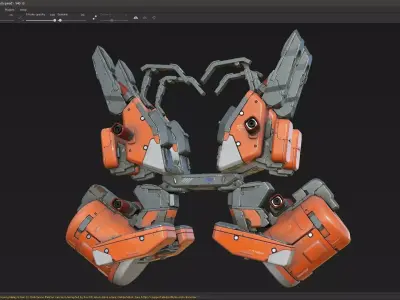 scifi-model540 orange robot 3D model