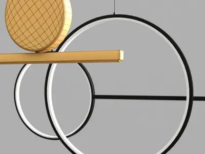 Centimeters gold pendant light 3D model