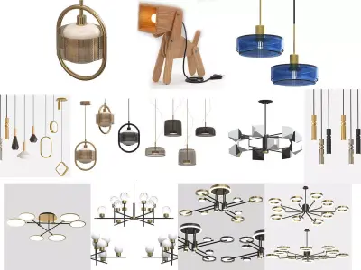 Ceiling chandelier collection 12 3D Model Pack