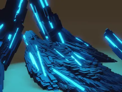 big ligthy rocks Low-poly 3D model