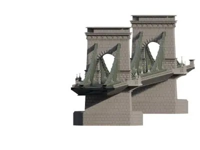 EUROPEAN HISTORICAL SUSPENDED BRIDGE 3D model