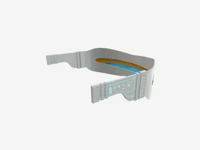 SciFi Glasses I08 Blue Gold - Character Design Fashion Low-poly 3D model