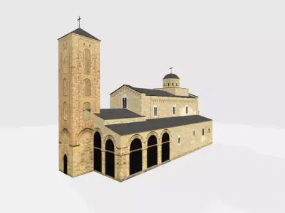 Landmark building  Low-poly 3D model