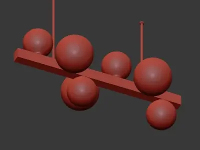 HINSDALE four spheres hanging from ceiling 3D model