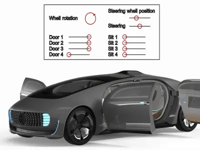  Futuristic Self Driving Concept Car Silver Rigged 