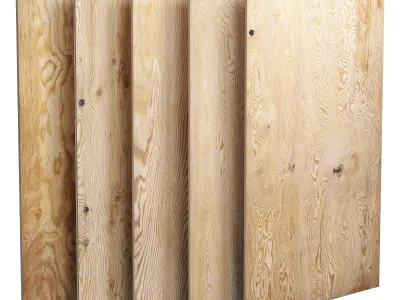 Set of plywood sheets - 5 items Low-poly 3D model