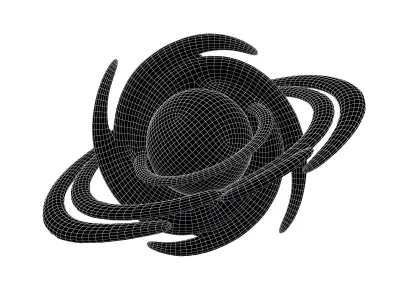 Cartoon Black Hole v1 003 Low-poly 3D model